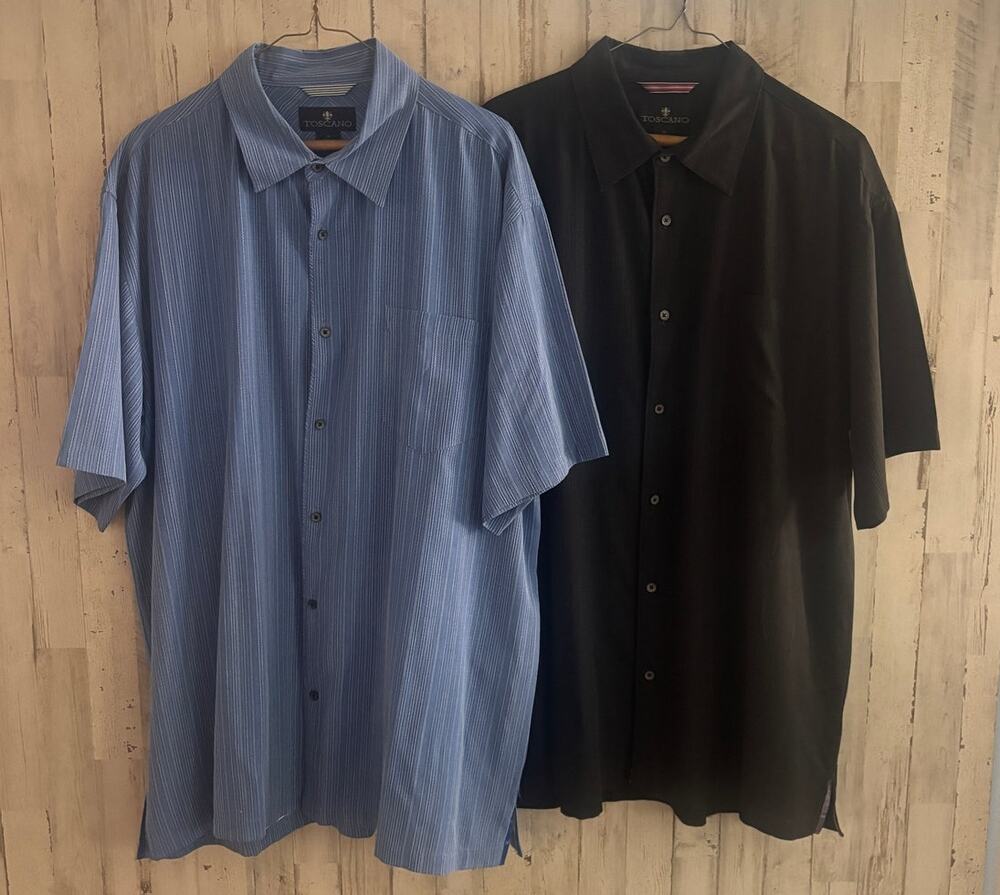 Lot of Toscano 100% Silk Men's Button Down Shirts sz XL EUC
